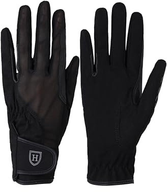 Harrison Howard Reithandschuhe für Damen, Schwarz, Größe M