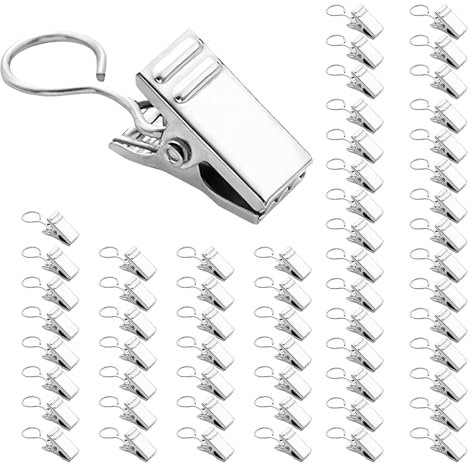 50 Pack Metal Curtain Clips, Durable Clips Clamps for Effortless Curtain Hanging, Rust-Resistant Metal Hooks, Ideal for Home Decor and Crafts