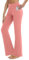 ZIRUU Frauen Bootcut Yoga Leggings hohe Taille Workout Bootleg Übung Hosen Flare mit 4 Taschen Bauch Kontrolle Casual Dress Pants(Pink, Large)