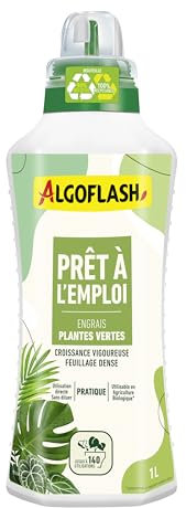 Algoflash Engrais Liquide Plantes Vertes, Prêt à l'emploi, Utilisable en Agriculture Biologique - 1 L, Marron
