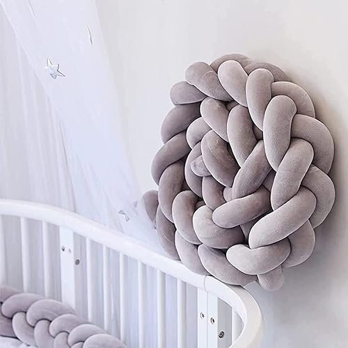 RZYW Geflochtene Bettschlange Baby, Bettschlange Geflochten, Bettschlange Knotenkissen Kantenschutz, Geknotetes Nestchenschlange, SeitenschläFerkissen, Bettrolle Zierkissen Bettumrandung,A4,5m