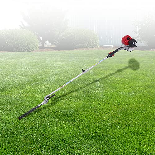 Benzin-Heckenschere und Gartensäge 1.4kW, Rasentrimmer mit 1.2 L Großes Fassungsvermögen langer Reichweite, mit 83 cm Verlängerungsstange und Werkzeugtasche für bequeme Lagerung, ultimatives Gartenwer