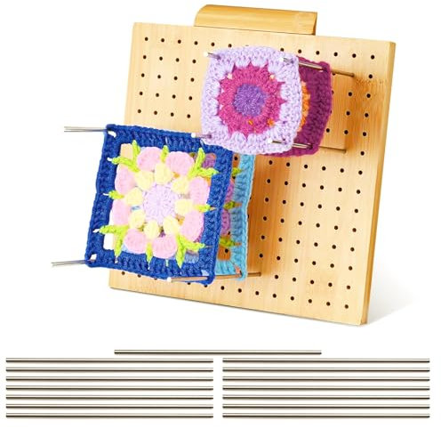 7.9inch Blocco di blocco per Granny Square, Blocking Board all'uncinetto, Wooden Blocking Board all'uncinetto, per Granny Square, Tavola di blocco grande