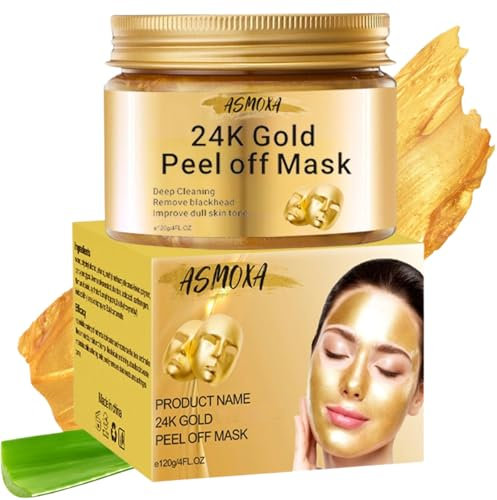24K Gold Peel Off Masks - Anti Wrinkle Face Mask - Deep Cleaning Firming Peel off Face Mask for Face & Nose- Skincare, Reduces Wrinkles, Anti-Aging, Pore Minimizer & Exfoliator