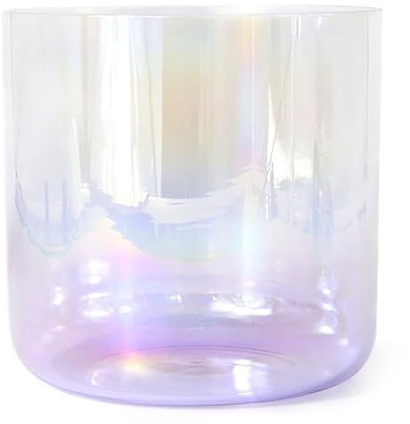 7 Inch Natural Cosmic Light Singing Bowl, 432HZ Alchemy Clear Quartz Crystal Sound Bowl, For Sound Healing And Meditation, Prayer, Stress Reduction(D Note)