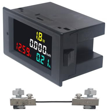KETOTEK Voltmeter Amperemeter Wattmeter DC 7-20V mit 100A Shunt Digitales LCD Multimeter Stromzähler Ström Spannung Messgerät Leistungsmesser Energiezähler Spannungsmesser