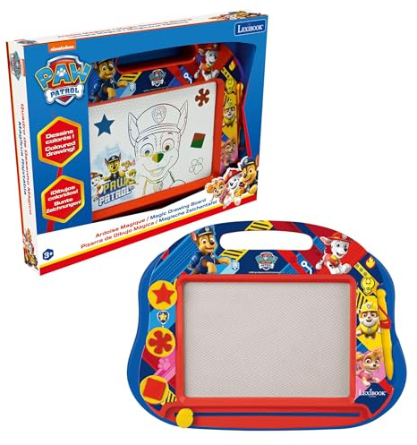 Lexibook Paw Patrol Drawing Board, CRPA550LXB | Multicolor Magic Magnetic Drawing Board, Stylus & stamps, Red/Blue