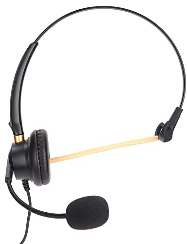Ausla Cuffie Telefoniche con Microfono, Cuffie Cablate per Call Center con Cancellazione del Rumore, Volume Regolabile per Telefoni Fissi Cordless Dect, Jack da 2,5 Mm