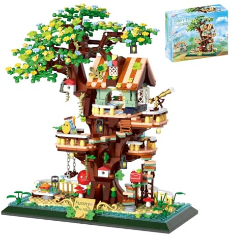 Blumen Baumhaus Micro Bausteine, 1130 Stück Micro Bausteine Architekture Baumhaus Garten Modell, Creative Geschenk für Erwachsene oder Jugendliche
