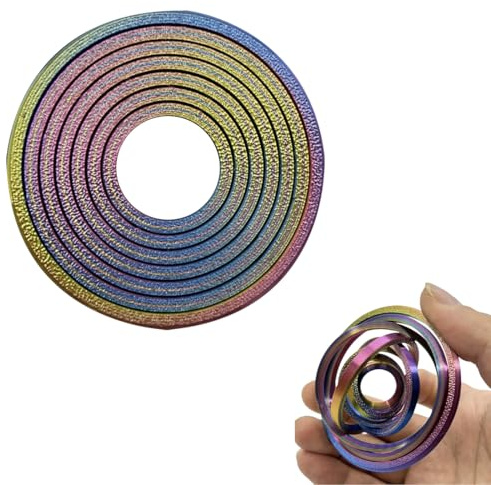 Fidget Spinner a 6 Anelli Piegabile - Toy Antistress per Dita, Ideal per Ridurre l'Ansia