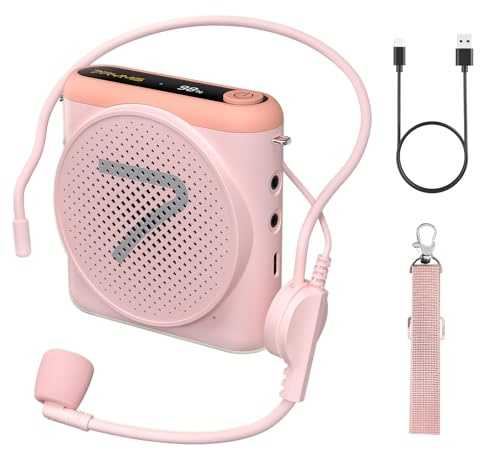 7RYMS WA1(SE) Portable Voice Amplifier for Teachers with Wired Microphone | 18W Output, USB-C Charging, 2000mAh Battery, 23 Hours Life, Power Amplifier for Classroom, Tour Guides, Coaches
