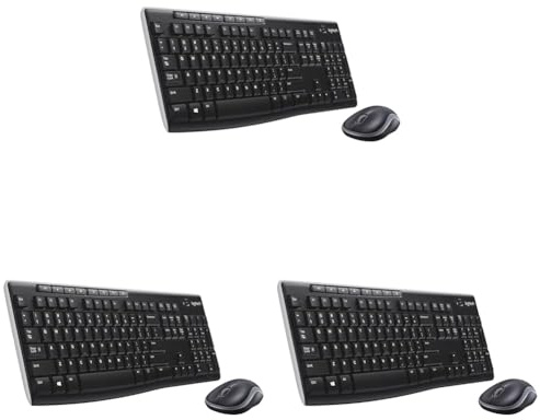 Logitech MK270 Wireless Keyboard and Mouse Combo for Windows, 2.4 GHz Wireless, Compact Mouse, 8 Multimedia and Shortcut Keys, 2-Year Battery Life, for PC, Laptop, QWERTY UK English Layout - Black