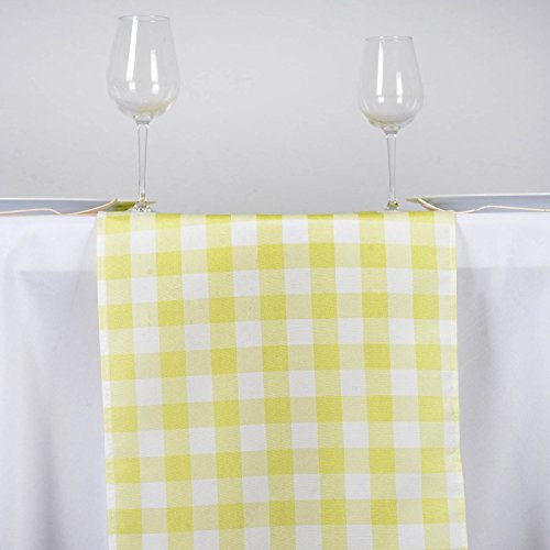balsacircle 35,6 x 274,3 cm Gingham Karierte Tischläufer Party Linens gelb