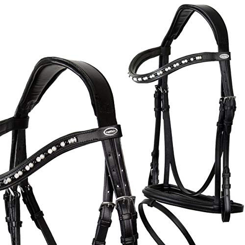 Heinick-Reitsport Trense Comfort Englisch kombiniert Schwarz ~ Chess ~ WB VB Größe Warmblut