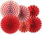 SUNBEAUTY Papier Fächer Dekoration Rot Papier Rosetten Deko für Geburtstag Jahrestag Hochzeit 20cm 30cm 42cm (Rot)
