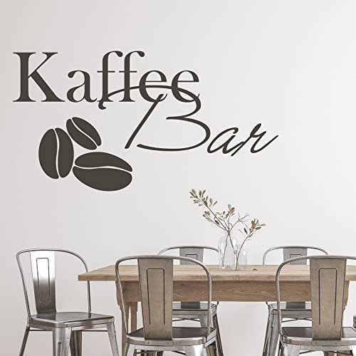 GRAZDesign Wandtattoo Kaffee Bar Kaffeebohnen | Wandaufkleber Küche selbstklebend - 95x50cm / 080 braun