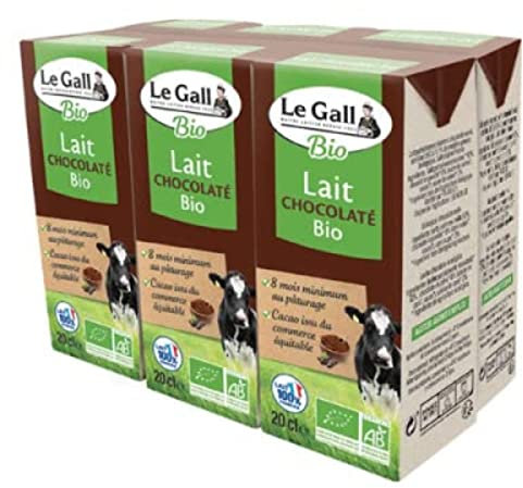 Le Gall Lait biologique demi-écrémé chocolaté - Les 6 briques de 20cl