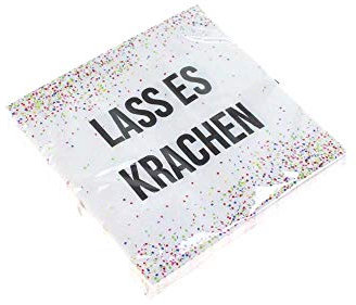 Cepewa 20 Servietten Party Lass es krachen 3-lagig 33x33cm Papierservietten Tissue