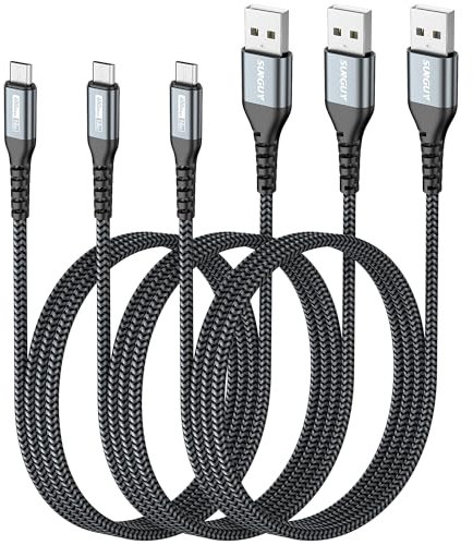 SUNGUY Micro USB Charger Cable [1M x 3] USB 2.0 Micro Charging and Data Tranfer Lead for Samsung S6 S7 Edge,Tab 4,Moto E4 G5S Plus,Sony Xperia Z3 Z5,Kindle,PS4,Xbox,Huawei Honor 7X