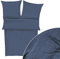 Ibena Lima 2in1 Bettwäsche 140x200cm – Satin-Flanell Kombibettwäsche dunkelblau 100% Baumwolle, einfarbige 4 Jahreszeiten Bettwäsche mit Reißverschluss, 2tlg Bettbezug 140x 200 + Kissenhülle 70x90 cm