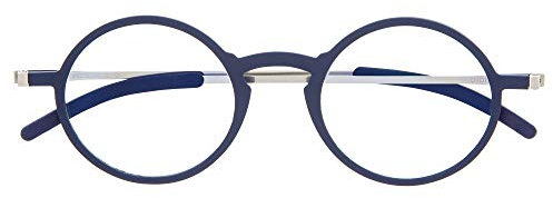DIDINSKY Gafas de Lectura Graduadas Ultra Delgadas para Hombre y Mujer. Gafas de Presbicia muy Ligeras con Lentes con Protección Luz Azul - MACBA SQUARE - ROUND (Indigo, 2.5, x, Redonda)