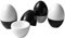 Quality-Collection Eierwärmer Thermo-Ei | Der Klassiker für warme Frühstückseier | Für langanhaltende Wärme | Ideal für Zuhause, Camping und Picknick | 4er-Set | Black & White Edition