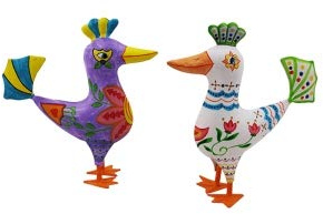 Pape Kunstgewerbe Metall Mexican Bird 2er Creme-bunt, Flieder bunt