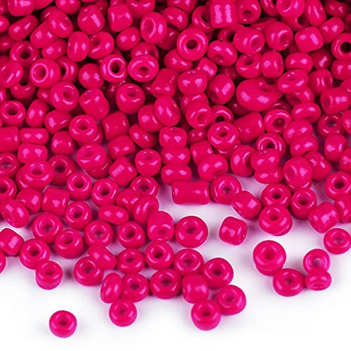 Rocailles Glasperlen 50g 2mm Rocaillesperlen Perlen fädeln Schmuck basteln, Farbe:fuchsia