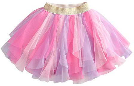 DXTON Mädchen Röcke Tanz Rock Tulle Tutu Prinzessin Baby Kinder Rock Paillette Ballett Skirt SK114 6-7 Jahre