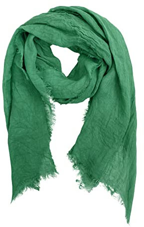 JOPHY & CO. Echarpe 100% Lin Femme Homme Légère Elégante, vert bouteille, Taille unique