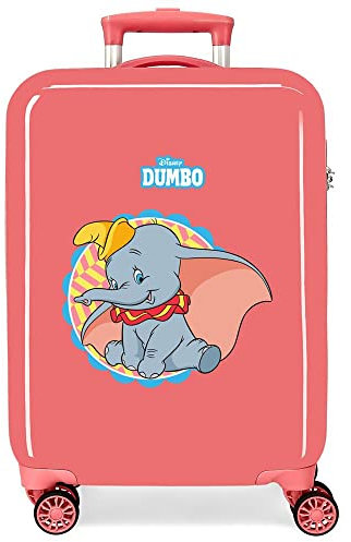Disney Dumbo Koffer für Korallen, 38 x 55 x 20 cm, starr, ABS-Kombinationsverschluss, seitlich 78 l, 2 kg, 4 Doppelrollen, Handgepäck, rot, kabinenkoffer