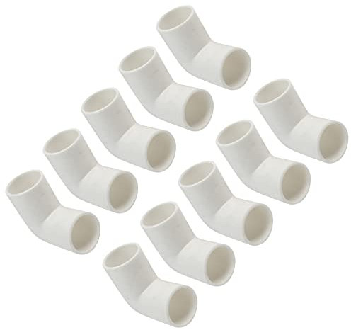QUARKZMAN 10 Piezas 16mm Interior Diámetro PVC Conector Codo de 90 Grados para Tubería de Agua, DWV Conector de Tubería de Acoplamiento, Kit de Accesorios de Plomería PVC, Blanco