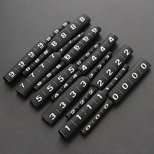 Ratio 2:1 1/1.5/2 To 16MM Plastic Heat Shrink Tubing Cable Marker Label Wire Number 0 to 9 Colorful PVC Insulation-Black 1000PCS,7.0mm