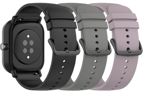 Pheant Ersatzarmband Kompatibel mit Amazfit GTS 4 Mini Armband Silikon Kompatibel für Amazfit Bip 3 Pro/Bip 3/Bip U Pro/Amazfit GTS/GTS 2/GTS 2 Mini/GTS 3/GTS 4 Sportarmband für Damen Herren