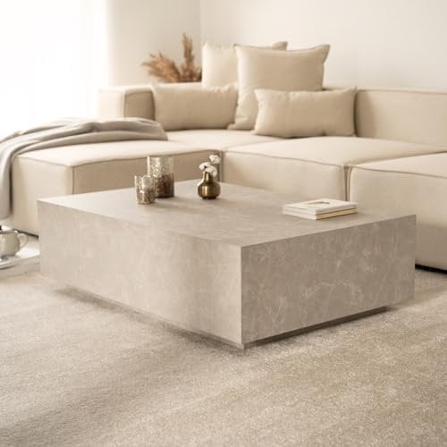 Home Deluxe - Couchtisch Amiri XXL - Farbe: Beige, Größe: 120 x 80 cm, MDF Platte, bereits fertig montiert I Wohnzimmertisch Beistelltisch Sofatisch