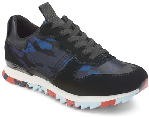 KARL LAGERFELD Herren Camo Sawtooth Speckle Sole Sneaker, Schwarz/Blau, 41 EU
