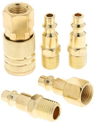 Set Attacco Rapido Aria Compressa Per Tubo Dell'Aria 5pz 1/4'' Maschio Femmina