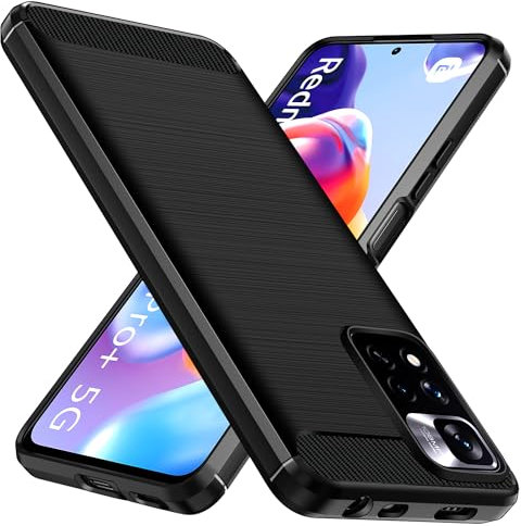 ivoler Funda para Xiaomi Redmi Note 11 Pro Plus 5G (No para Redmi Note 11 Pro 5G), [Protección Militar] Carcasa Protectora Antigolpes, Fina Suave TPU Silicona Caso Anti-Choques Bumper Case, Negro