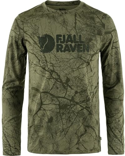Fjällräven Herren Värmland Wool LS T-Shirt, Green Camo, XS