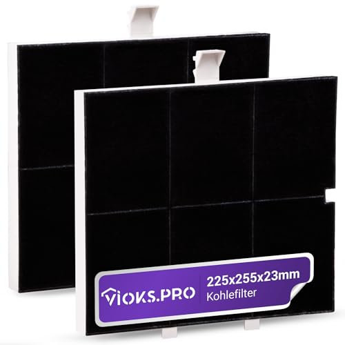 Viоks.pro - 2 filtros de carbón para campanas extractoras, 255 x 225 x 23 mm, repuesto para campana Balay 00361047 361047 FKS170BSH DHZ5136 LZ51351/Constructa