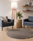 Interiyou Hochflor Teppich Sofia - 120x120 cm Rund Taupe - flauschig und einfarbig - waschbar und rutschfest - weicher Langflor