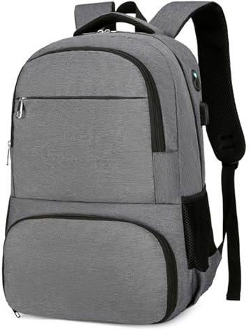 HUIOP Mochila para el almuerzo, mochila térmica aislada, lonchera para hombres y mujeres, mochila para computadora portátil de 15,6 pulgadas con puerto USB, bolsa de almuerzo resistente al agua a prue