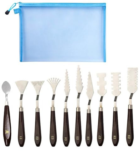 11PCS Flower Art Scraper Texture Knife Art Palette Knife Putty Knives Special Shaped Scraper Oil Painting Acrylic Paint Tool Oil Painting Accessories Color Mixing Scraper for Acrylic Painting