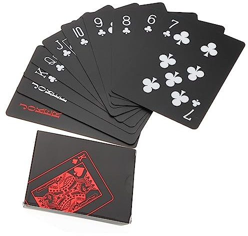 ORFOFE wasserdichte Spielkarten Aus Lustiges Haushaltskartenspiel Für Poker Und Brettspiele Für Partys Und Gesellige Abende Mit Rotem Muster