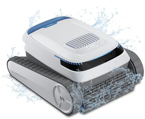VOXIV Aspirateur de piscine sans fil pour piscines creusées robot avec fonction de fixation murale de plus de 120 minutes d'autonomie, robot aspirateur de piscine automatique