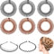 6 pezzi fascia pettine elastico con 2 fasce in metallo, fascia a zig zag rotonda elastica in plastica, anti-rottura, fascia a zig-zag, fascia flessibile, fascia sportiva per donne, ragazze