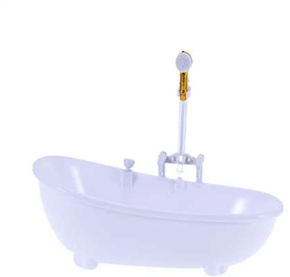 BESTonZON Puppe elektrische Badewanne puppenbadewanne Puppen badewanne Puppen Badestation Badespielzeug für Kinder Puppenwanne mit Dusche Miniwanne Puppenduscheimer Puppenschwimmbad Weiß