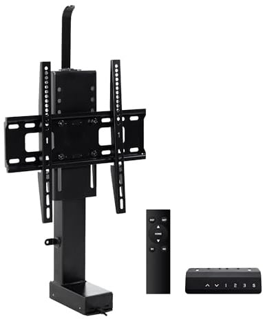 Fromann Support élévateur motorisé pour TV de 32 à 55 Pouces avec télécommande, Longueur 75 cm, Hauteur réglable de 61 à 137 cm, capacité de Charge de 60 kg