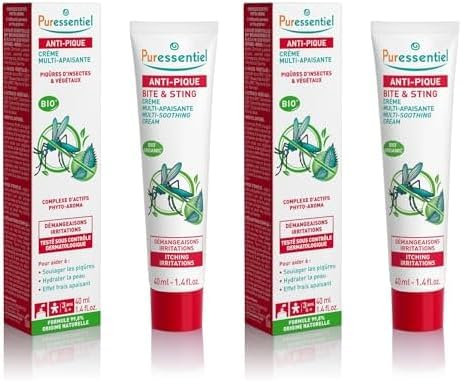 Puressentiel - Anti Pique - Crème Multi-Apaisante - Piqûres d'insectes et de végétaux - Actif 100% d'origine naturel - Effet Frais - Calme démangeaisons et irritations - 40 ml (Lot de 2)