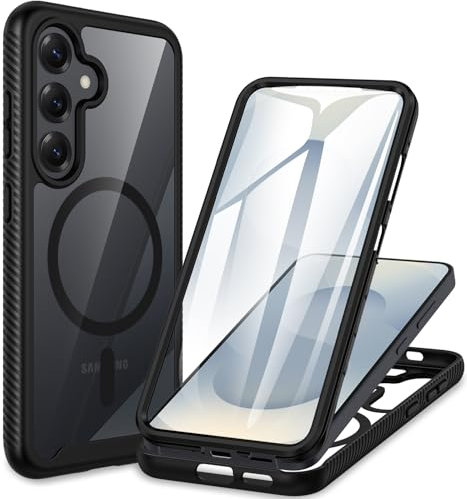 CENHUFO for Samsung S25 Plus/S24 Plus Case Built-in Screen Protector with Magnetic, 360 Full Body Shockproof Protective Rugged Bumper Phone Case for Samsung Galaxy S24 Plus/S25 Plus Case -Black